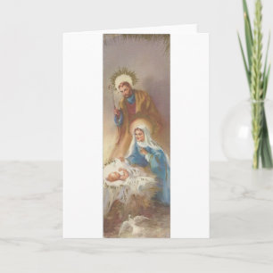 Weihnachtliche Heilige Familie Vintage Feiertagskarte