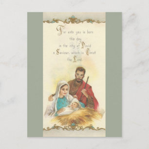 Weihnachtliche Heilige Familie Vintage Feiertagspostkarte