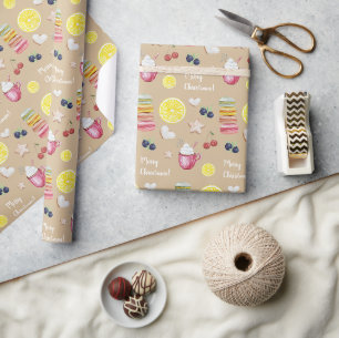 Weihnachtliche Heiße Schokolade und gute Wünsche Geschenkpapier