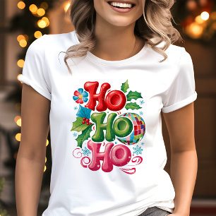 Weihnachtliche Ho Ho Ho Disco Weihnachten Tri-Blend Shirt