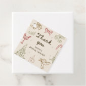 Weihnachtliche Hochzeitsdusche Handgezeichnet Geschenkanhänger (Beispiel)