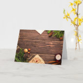 Weihnachtliche Holzkulisse Karte (Gelbe Blume)