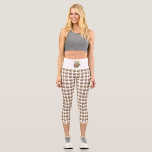 Weihnachtliche Igel Capri Weiß Leggings