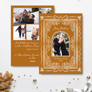 Weihnachtliche illustrative fünf Fotos Feiertagskarte