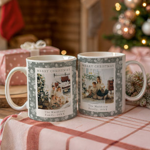 Weihnachtliche Kiefernzapfen & Blätter Grüner Must Kaffeetasse