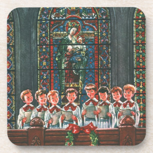 Weihnachtliche Kinder singen im Kirchenchor Getränkeuntersetzer