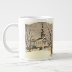 Weihnachtliche Kirche in winterlicher Schneelandsc Jumbo-Tasse