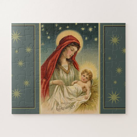 Weihnachtliche Krippe Puzzle (Horizontal)