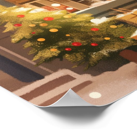 Weihnachtliche Ladengeschäft-Szene Poster (Ecke)
