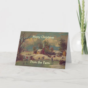 Weihnachtliche ländliche Farmszene Karte