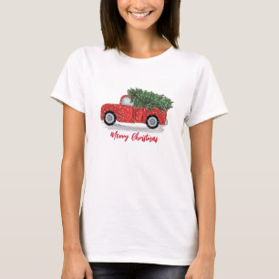 Weihnachtliche Launische Kalligrafie Rustikaler Ro T-Shirt