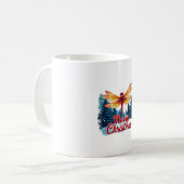 Weihnachtliche Libellenlichter Kaffeetasse (Vorderseite Links)