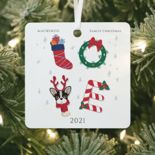 Weihnachtliche Liebe zur Weihnachtszeit Familie Ornament Aus Metall