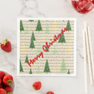 Weihnachtliche Luxus-Weihnachtsbäume Serviette