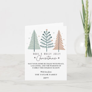 Weihnachtliche Minimalistische Boho-Bäume Feiertagskarte