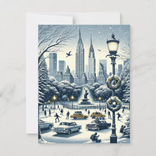 Weihnachtliche New Yorker Eleganz - anpassbare Wei Einladung