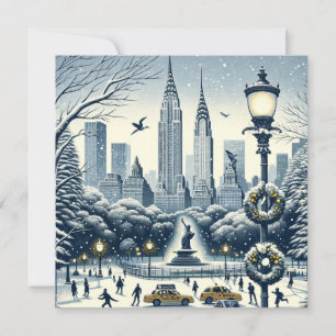 Weihnachtliche New Yorker Eleganz - Anpassbare Wei Einladung