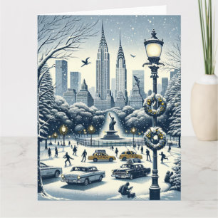 Weihnachtliche New Yorker Eleganz - anpassbare Wei Karte