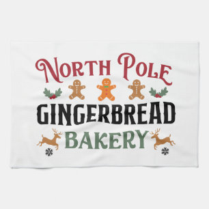 Weihnachtliche Nordpol-Bäckerei Geschirrtuch