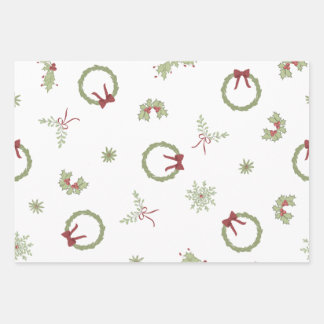 weihnachtliche Papierblätter Geschenkpapier Set