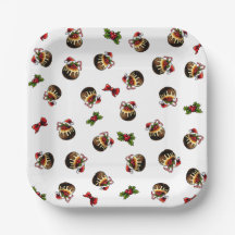 weihnachtliche Pudding Paper Plate