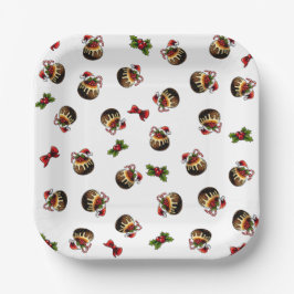 weihnachtliche Pudding Paper Plate Pappteller