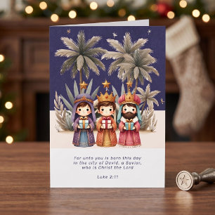 Weihnachtliche religiöse Krippenszene und Schrift Feiertagskarte