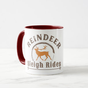 Weihnachtliche Rentier-Schlittenfahrten im Vintage Tasse