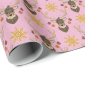 Weihnachtliche Rentiere Geschenkpapier (Rolleneckpunkt)