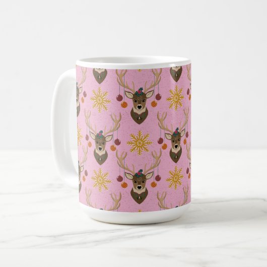 Weihnachtliche Rentiere Kaffeetasse (Vorderseite Links)