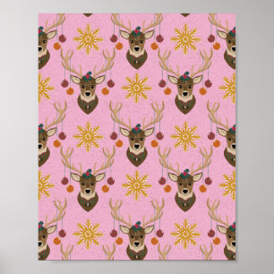Weihnachtliche Rentiere Poster
