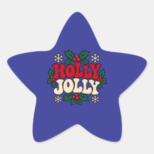 Weihnachtliche Retro-Christstern-Aufkleber Stern-Aufkleber