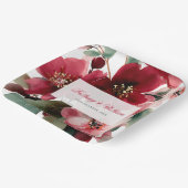 Weihnachtliche rote Blumenhochzeit Pappteller (Gewinkelt)