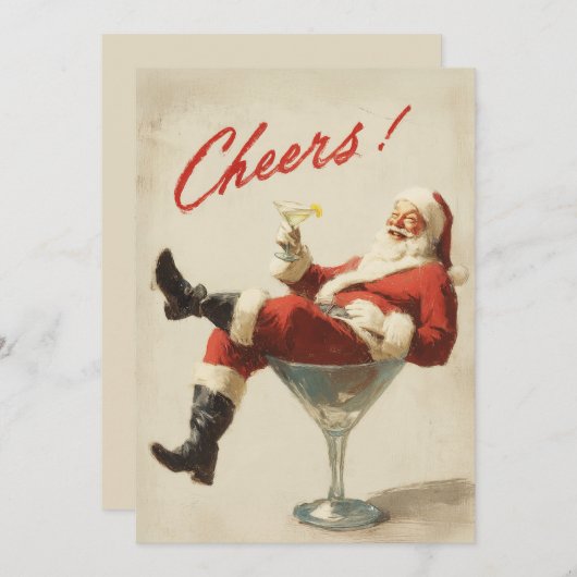 Weihnachtliche Santa-Feiertagsgrüße Feiertagskarte (Vorne/Hinten)