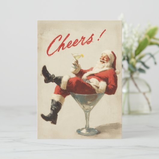 Weihnachtliche Santa-Feiertagsgrüße Feiertagskarte (Stehend Vorderseite)