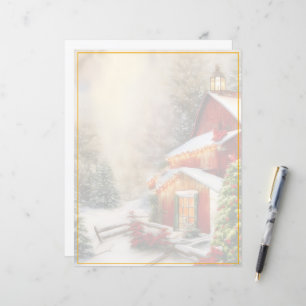 Weihnachtliche Scheune im Schnee
