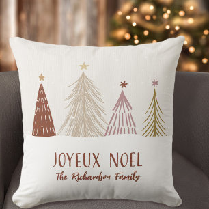 Weihnachtliche Schneebäume Joyeux Noel Feiertage Kissen