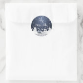 Weihnachtliche Schneee Märchenhafte Fantasy-Wald M Runder Aufkleber (Tasche)