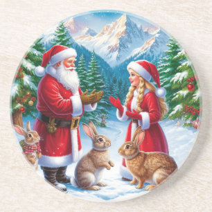 Weihnachtliche Schneelandschaft Getränkeuntersetzer