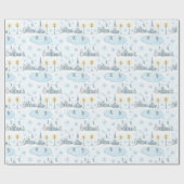 Weihnachtliche Schneestadt Geschenkpapier (Flach)