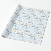 Weihnachtliche Schneestadt Geschenkpapier (Ungerollt)