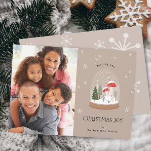Weihnachtliche Snowglobe-Foto Weihnachtsfreude Feiertagskarte