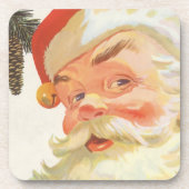 Weihnachtliche Stimmung, fröhlicher Weihnachtsmann Getränkeuntersetzer (Vorderseite)