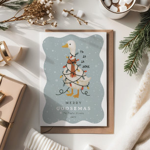 Weihnachtliche süße Gans Nicht-Foto-Weihnachten Feiertagskarte