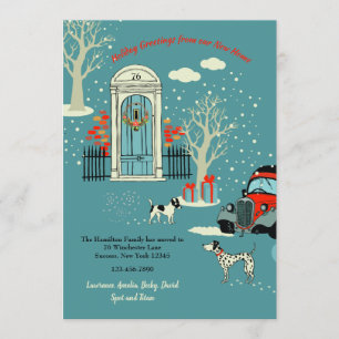 Weihnachtliche Tür-Ankündigung für den Winter Einladung