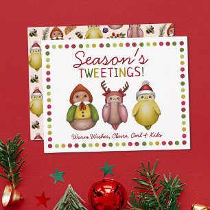 Weihnachtliche Tweets - Fantasievolles Vogel-Weihn Feiertagskarte