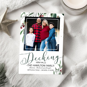 Weihnachtliche Umzugsankündigung 'Decking New Hall Feiertagskarte
