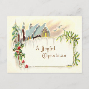 Weihnachtliche Vintage-Freude Feiertagspostkarte