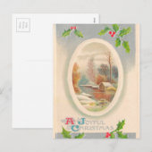 Weihnachtliche Vintage-Freude Feiertagspostkarte (Vorne/Hinten)
