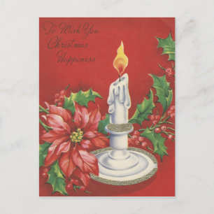 Weihnachtliche Vintage-Glückseligkeit Feiertagspostkarte